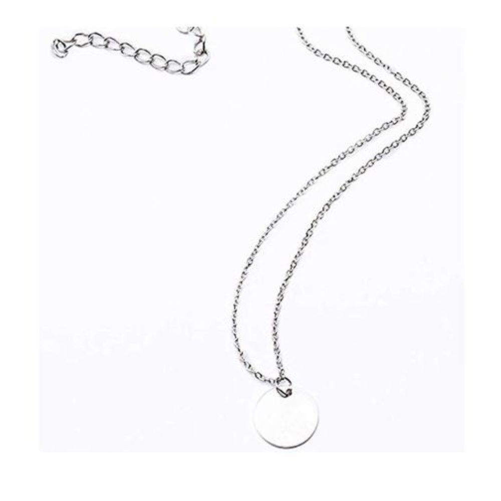 4 for $20 Single Round Coin Necklace (Silver) - Picture 2 of 6